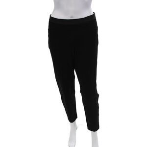 The Fisher Project Women's Elastic Waist Pull-On Straight Leg Pants Black Size L